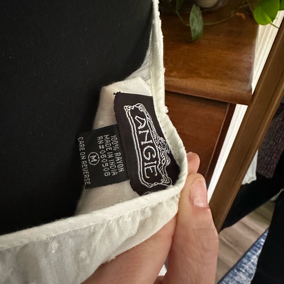 Angie Boho White Long Sleeve Cold Shoulder Blouse with Embroidery - Picture 6 of 7